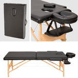 Masa, pat pentru masaj, cosmetica, portabila, inaltime reglabila 62 - 89 cm, cu 2 cotiere, maxim 250 kg, piele ecologica - BUZ.RO