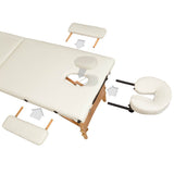 Masa, pat pentru masaj, cosmetica, portabila, inaltime reglabila 62 - 89 cm, cu 2 cotiere, maxim 250 kg, piele ecologica - BUZ.RO