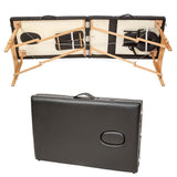 Masa, pat pentru masaj, cosmetica, portabila, inaltime reglabila 62 - 89 cm, cu 2 cotiere, maxim 250 kg, piele ecologica - BUZ.RO