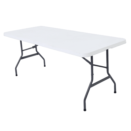 Masa pliabila pentru camping, gradina sau terasa, pescuit, 180 cm, portabila, alb gri - BUZ.RO