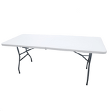 Masa pliabila pentru camping, gradina sau terasa, pescuit, 180 cm, portabila, alb gri - BUZ.RO