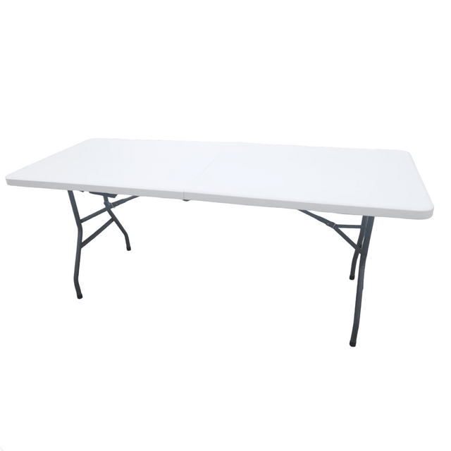 Masa pliabila pentru camping, gradina sau terasa, pescuit, 180 cm, portabila, alb gri - BUZ.RO