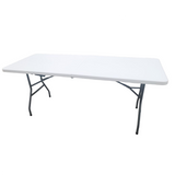 Masa pliabila pentru camping, gradina sau terasa, pescuit, 180 cm, portabila, alb gri