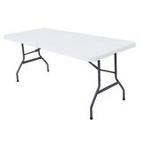Masa pliabila pentru camping, gradina sau terasa, pescuit, 180 cm, portabila, alb gri