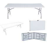 Masa pliabila pentru camping, gradina sau terasa, pescuit, 180 cm, portabila, alb gri