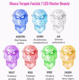 Masca faciala cu LED, tratament afectiuni ten, acnee, pete, riduri, grasime, 7in1