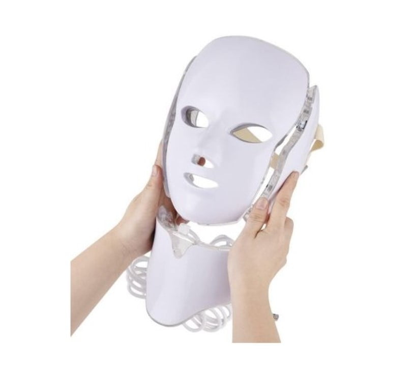Masca faciala cu LED, tratament afectiuni ten, acnee, pete, riduri, grasime, 7in1