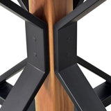 Masuta cafea, masuta living, cu blat lemn tei, picioare masa metal, Caroline, 75.4x97.5 cm