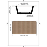 Masuta cafea, cu blat din lemn masiv tei, picior metalic, Hera, 135x72x47 cm - BUZ.RO