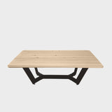 Masuta cafea, cu blat din lemn masiv tei, picior metalic, Hera, 135x72x47 cm - BUZ.RO