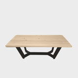 Masuta cafea, cu blat din lemn masiv tei, picior metalic, Hera, 135x72x47 cm - BUZ.RO