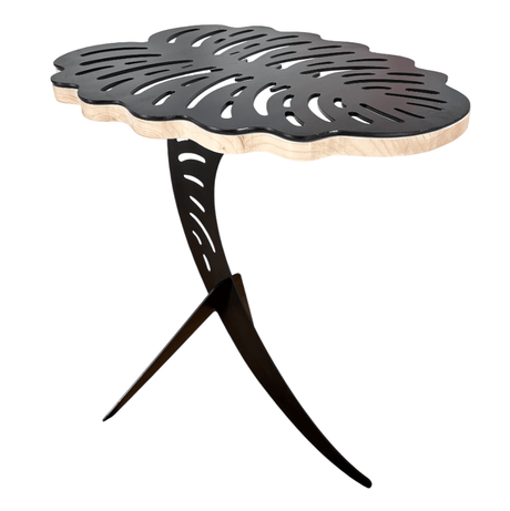 Masuta cafea, masuta laptop pat, portabila, multifunctionala, pentru living, modern, picior metalic METAL+LEMN - BUZ.RO