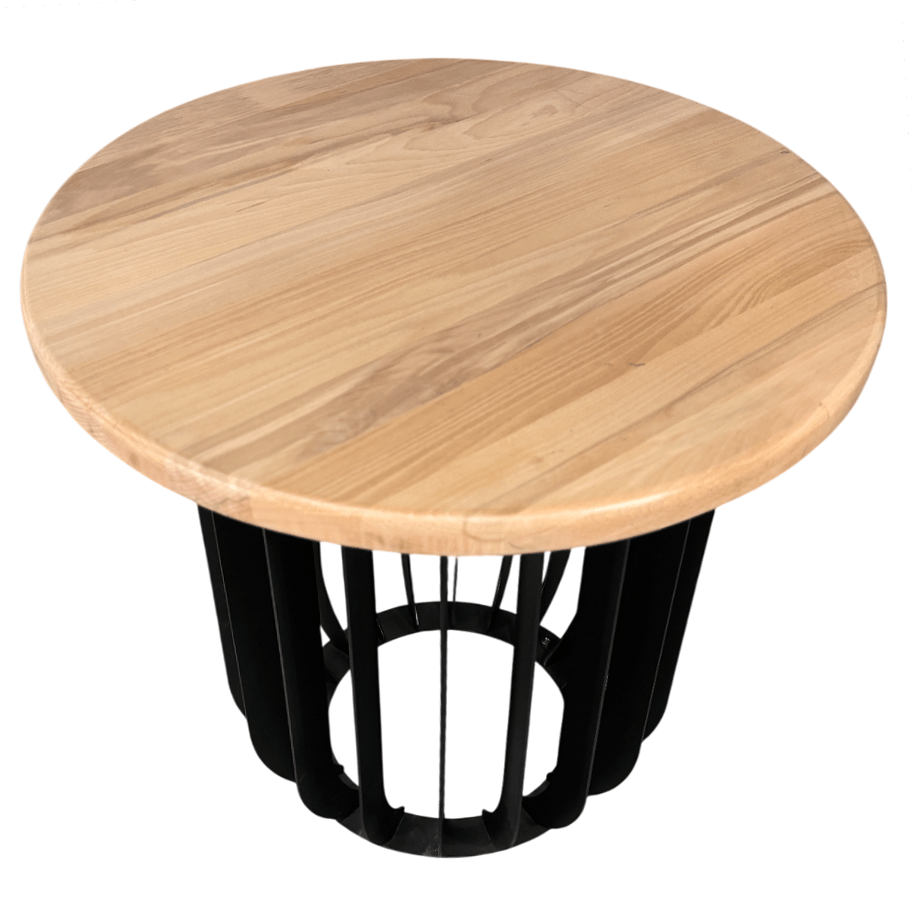 Masuta cafea, masuta living, cu blat lemn masiv tei, picioare masa metal, Camelia, 50X39 cm - BUZ.RO