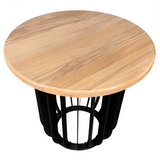 Masuta cafea, masuta living, cu blat lemn masiv tei, picioare masa metal, Camelia, 50X39 cm - BUZ.RO