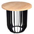 Masuta cafea, masuta living, cu blat lemn masiv tei, picioare masa metal, Camelia, 50X39 cm - BUZ.RO