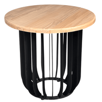 Masuta cafea, masuta living, cu blat lemn masiv tei, picioare masa metal, Camelia, 50X39 cm