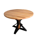 Masuta cafea, masuta living, cu blat lemn tei, picioare masa metal, Caroline, 75.4x97.5 cm - BUZ.RO