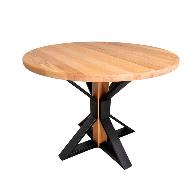 Masuta cafea, masuta living, cu blat lemn tei, picioare masa metal, Caroline, 75.4x97.5 cm - BUZ.RO