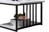 Masuta cafea, masuta living, marmura artificiala, aspect minimalist, modern, 120x60x42 cm - BUZ.RO