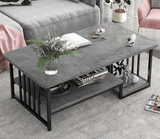 Masuta cafea, masuta living, marmura artificiala, aspect minimalist, modern, 120x60x42 cm - BUZ.RO