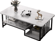 Masuta cafea, masuta living, marmura artificiala, aspect minimalist, modern, 120x60x42 cm - BUZ.RO