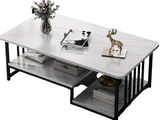 Masuta cafea, masuta living, marmura artificiala, aspect minimalist, modern, 120x60x42 cm - BUZ.RO