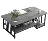 Masuta cafea, masuta living, marmura artificiala, aspect minimalist, modern, 120x60x42 cm - BUZ.RO