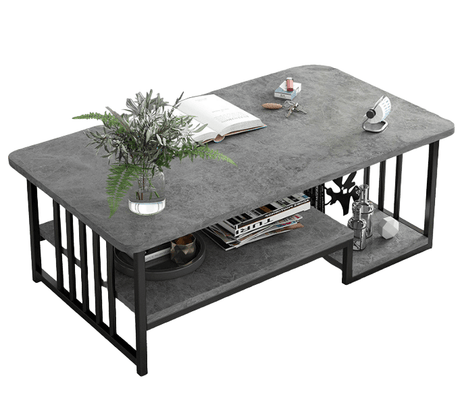 Masuta cafea, masuta living, marmura artificiala, aspect minimalist, modern, 120x60x42 cm - BUZ.RO