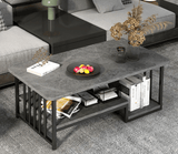 Masuta cafea, masuta living, marmura artificiala, aspect minimalist, modern, 120x60x42 cm - BUZ.RO