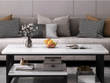 Masuta cafea, masuta living, marmura artificiala, aspect minimalist, modern, 120x60x42 cm - BUZ.RO