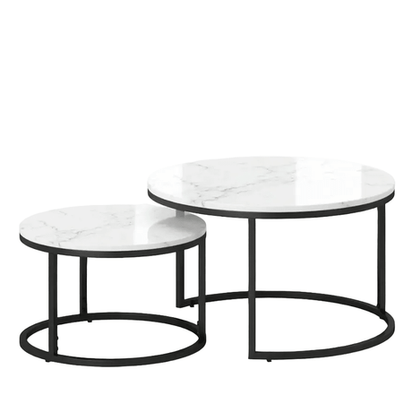 Masuta de cafea cu efect de marmura| blat MDF| metal| 2 Masute de Cafea|salon - BUZ.RO