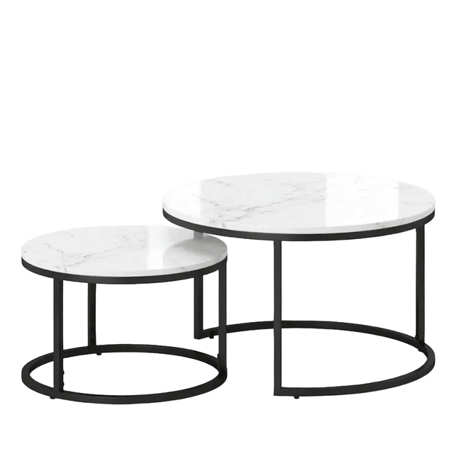 Masuta de cafea cu efect de marmura| blat MDF| metal| 2 Masute de Cafea|salon - BUZ.RO
