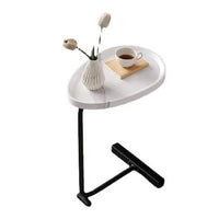 Masuta de cafea cu picior metalic, portabila, model marmura, 40x30x70, LEXI