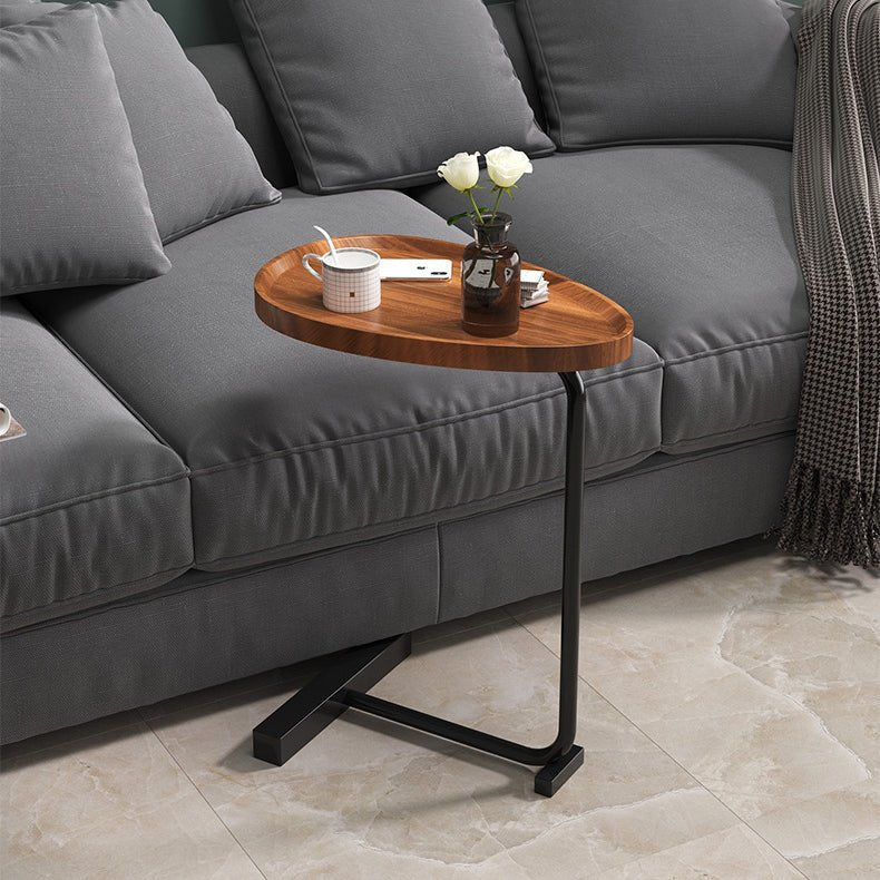 Masuta de cafea cu picior metalic, portabila, model marmura, 40x30x70, LEXI - BUZ.RO