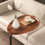 Masuta de cafea cu picior metalic, portabila, model marmura, 40x30x70, LEXI - BUZ.RO