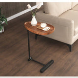 Masuta de cafea cu picior metalic, portabila, model marmura, 40x30x70, LEXI - BUZ.RO