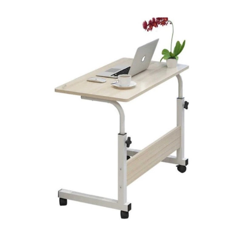 Masuta laptop cu inaltime reglabila , pentru birou , culoare crem, 80x50x65/95 cm