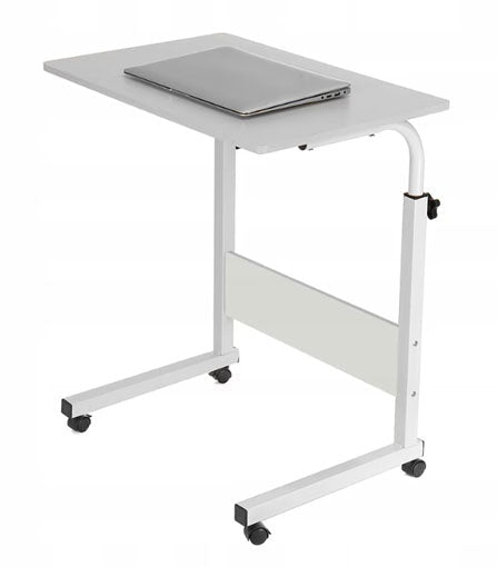 Masuta laptop, reglabila, mini birou, cu roti, masa laptop, blat lemn, ajustabila, ergonomica si mobila, 80x40cm - BUZ.RO