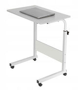 Masuta laptop, reglabila, mini birou, cu roti, masa laptop, blat lemn, ajustabila, ergonomica si mobila, 80x40cm - BUZ.RO