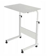 Masuta laptop, reglabila, mini birou, cu roti, masa laptop, blat lemn, ajustabila, ergonomica si mobila, 80x40cm - BUZ.RO