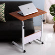 Masuta laptop, reglabila, mini birou, cu roti, masa laptop, blat lemn, ajustabila, ergonomica si mobila, 80x40cm - BUZ.RO