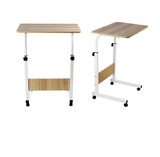 Masuta laptop, reglabila, mini birou, cu roti, masa laptop, blat lemn, ajustabila, ergonomica si mobila, 80x40cm - BUZ.RO