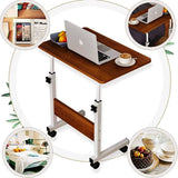 Masuta laptop, reglabila, mini birou, cu roti, masa laptop, blat lemn, ajustabila, ergonomica si mobila, 80x40cm - BUZ.RO