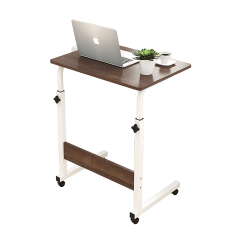 Masuta laptop, reglabila, mini birou, cu roti, masa laptop, blat lemn, ajustabila, ergonomica si mobila, 80x40cm - BUZ.RO