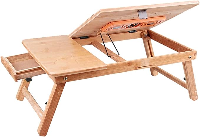 Masuta laptop, stand laptop din lemn cu 2 coolere