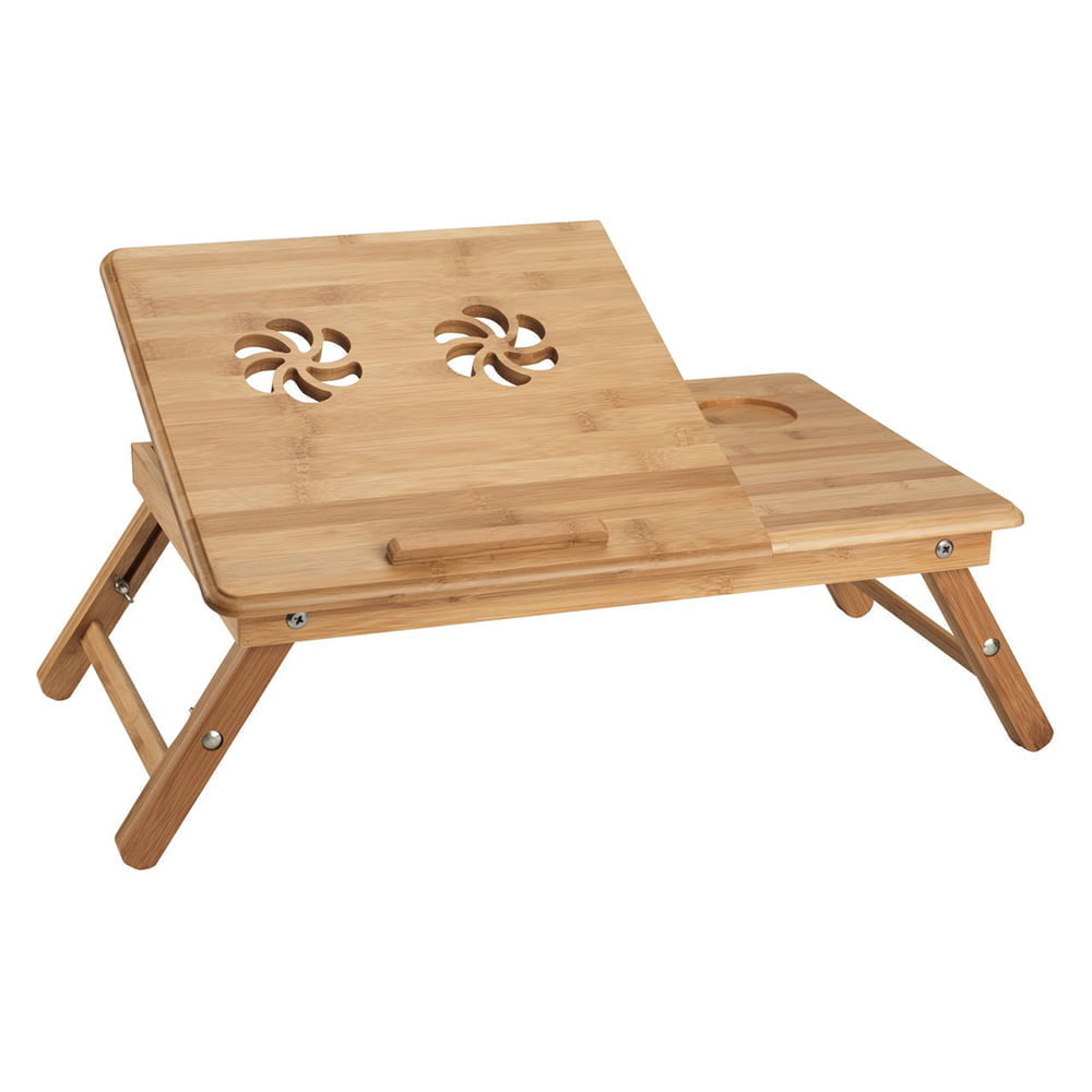 Masuta laptop, stand laptop din lemn cu 2 coolere