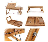 Masuta laptop, stand laptop din lemn cu 2 coolere