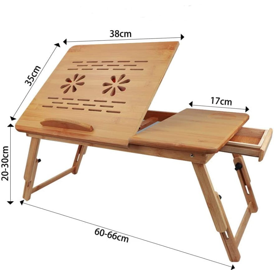 Masuta laptop, stand laptop din lemn cu 2 coolere