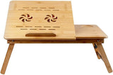 Masuta laptop, stand laptop din lemn cu 2 coolere