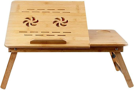 Masuta laptop, stand laptop din lemn cu 2 coolere